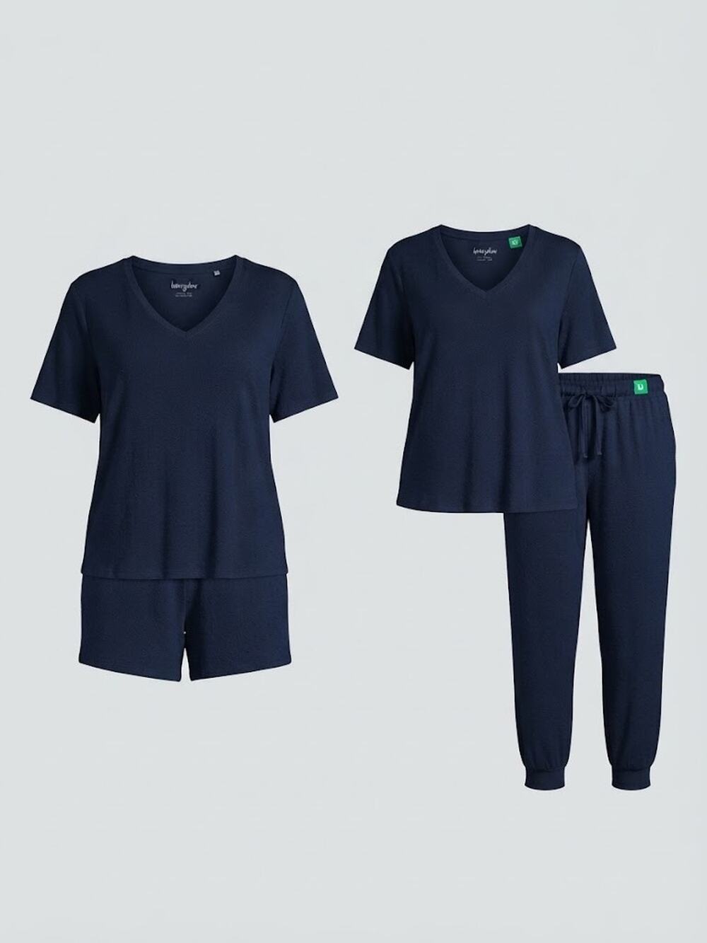 Honeydew Intimates Women's 3-Piece Lounge Set Tee, Short, Jogger Blue Size XL